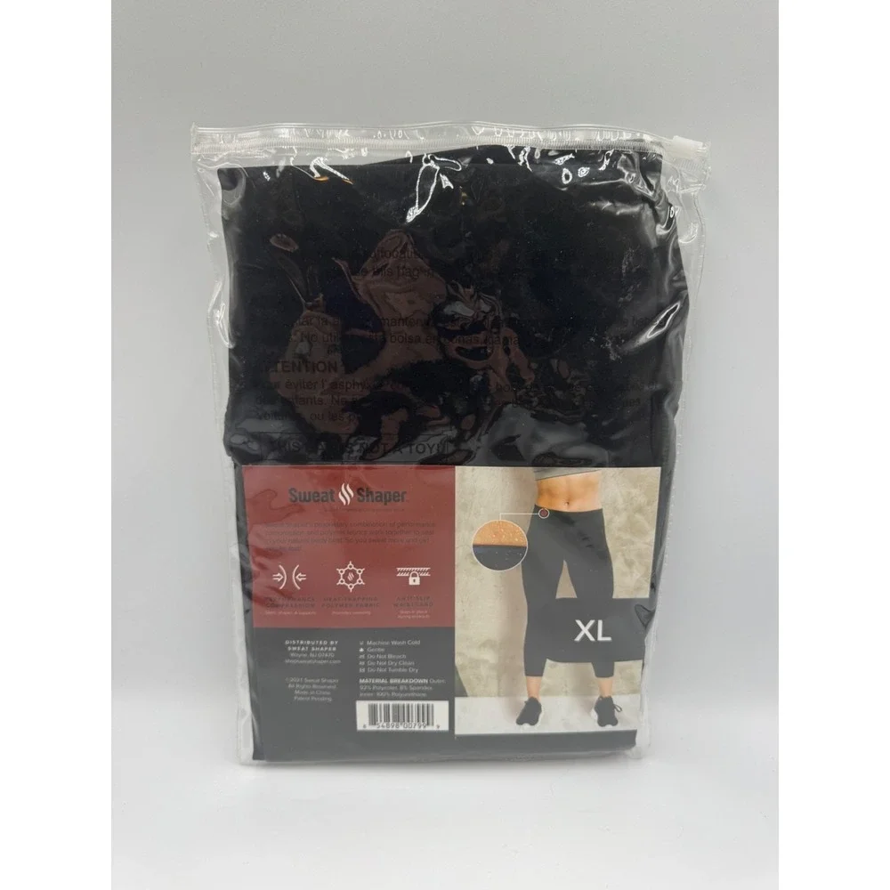 NWT Novel Brands Sweat Shaper Leggings Women's XL Black Lightweight Comfortable